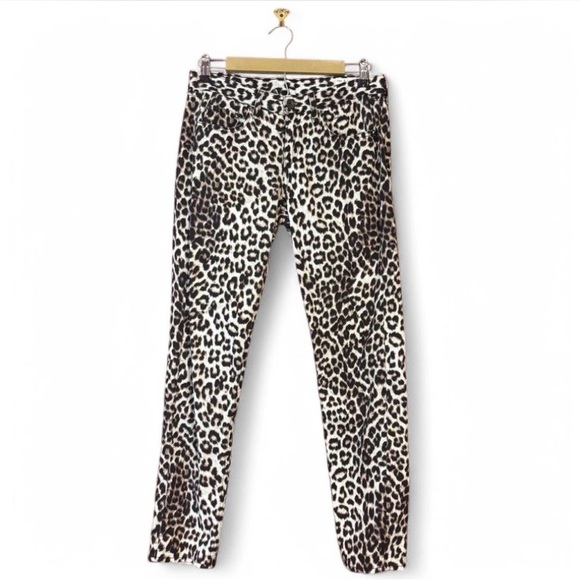 rag & bone Women's 27 Boyfriend Jean Straight Leg Leopard Print Mid Rise - Picture 4 of 8